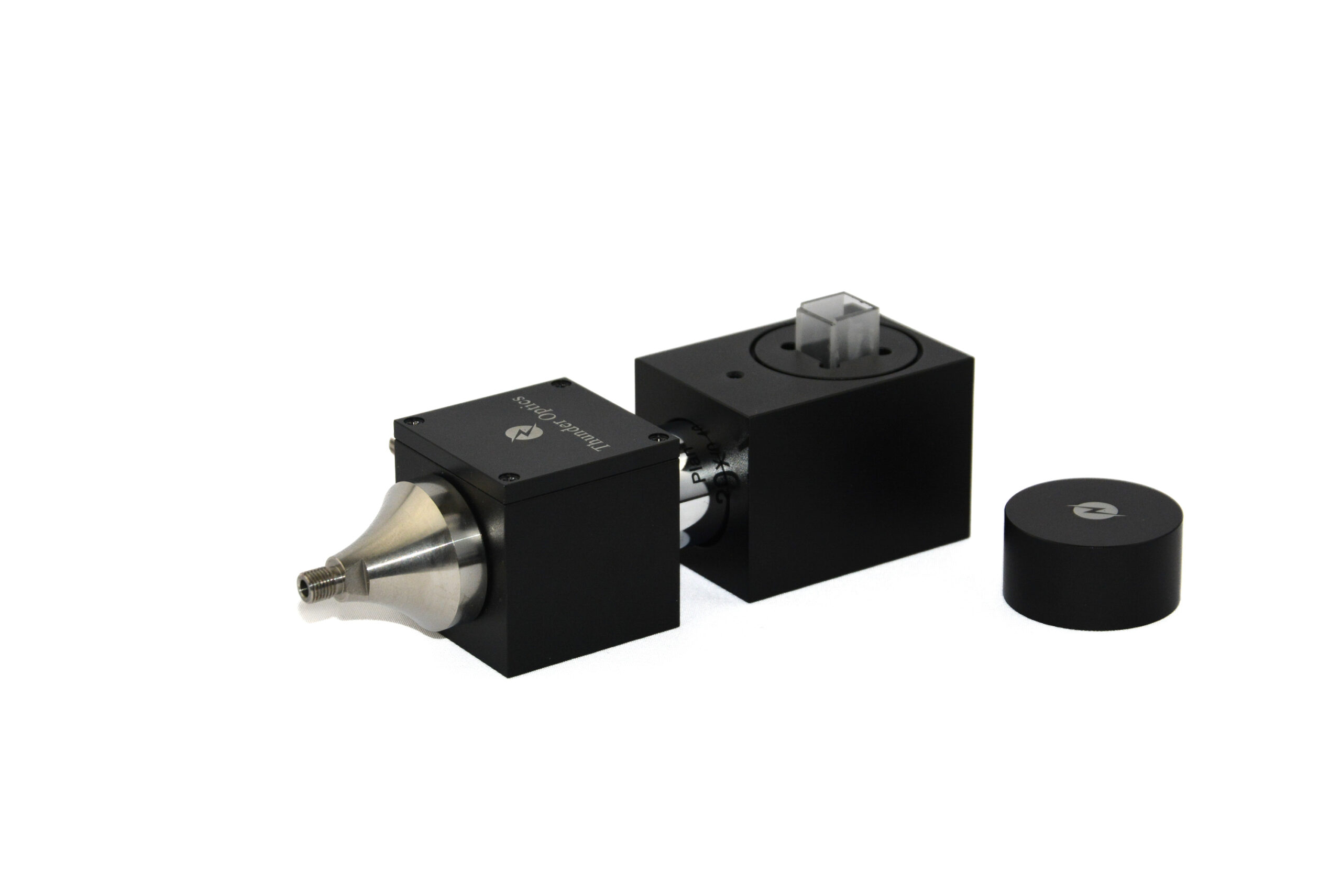 Raman Cuvette Holder is connected with a Thunder Optics Raman Probe
